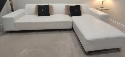 White Italian Leather Sectional, View more