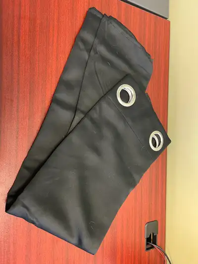 Single Solid Black Window Curtain Panel 39" W X 79" L, View more