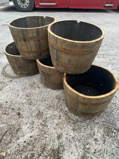 oak barrel planters, View more