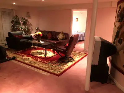 Large ground level walkout basement apartment, separate entrance, 2 bedrooms, 1 Bath, Kitchen, Dinin...