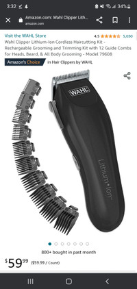 Wahl Clipper Lithium Ion Cordless Haircutting Kit