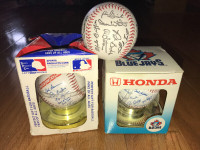 Lot of 3 Toronto Blue Jays facsimile signed baseballs