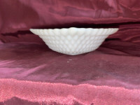 Vintage Hobnail White Milk Glass Square Bowl