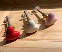 Small Heart-shaped Ceramic Drawer Pulls/Handles- WHITE SOLD OUT
