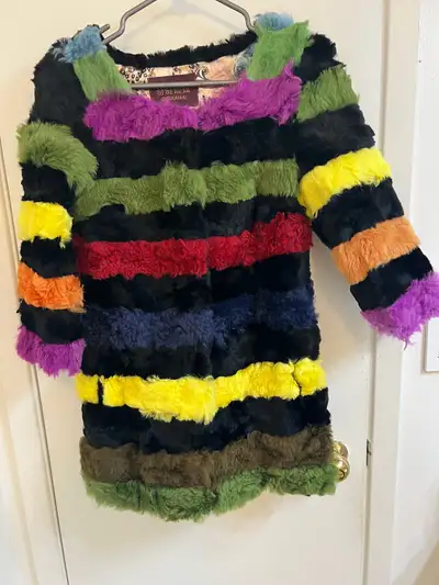 Sheepskin and hare fur blend coat, View more