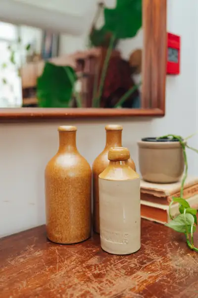 Vintage Studio Pottery Bottle Collection — Set of 3, View more