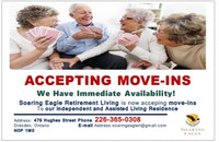 Independent Living and Assisted Living Rooms Available