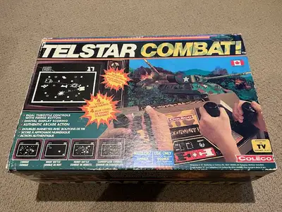 Vintage 1977 Coleco Telstar Combat tank battle game. All parts and box included. Preowned. Good vint...