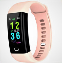 Pink Bracelet Smart Heart Rate Fitness Watch IP68 Waterproof