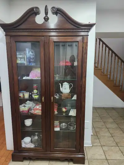  Solid Wood Curio / Display Cabinet with Glass Shelves, View more