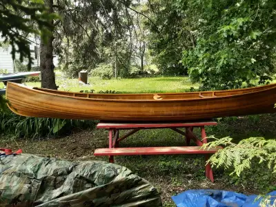 $3400 obo. Beautifully detailed handmade cedar strip canoe. 16' Prospector model. 36"beam, 14" depth...