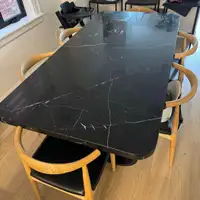 CB2 Black Marble Dining Table - "Eat/Play" Table