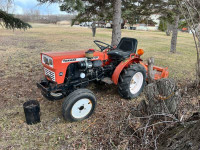 Yanmar Ym165D 4wd diesel tractor with rototiller and mower