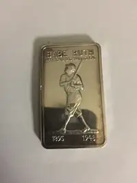 1974 Babe Ruth MEM-25 or MEM-25V Silver Art Bar only 1578 minted