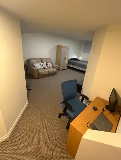 Kanata hi-tech area furnished basement with private half washroom available immediately. Please repl...