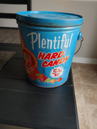 Vintage 5lbs PLENTIFL CANDY TIN Montreal Quebec