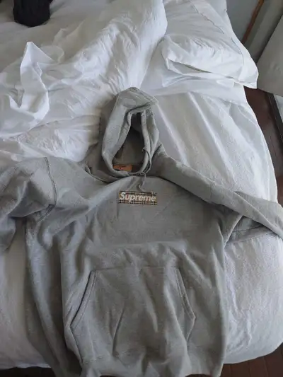 Burberry Supreme Box Logo Hooded Sweatshirt heather grey. XXL , View more