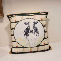 Vintage Farmhouse Cow Throw Pillow! Cottagecore 