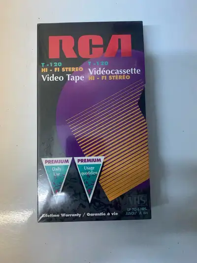 BRAND NEW, NEVER OPENED , SHRINK WRAP STILL INTACT! RCA T-120 RECORDABLE VHS TAPE •up to 6 hours rec...