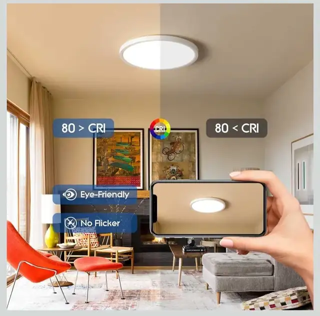 12 Inch 2400LM Dimmable LED Flush Mount Ceiling Light - 24W 3000 in Indoor Lighting & Fans in Markham / York Region - Image 7