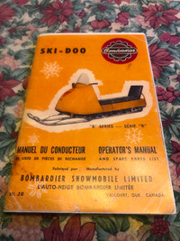 Vintage 1964 Bombardier  Ski-Doo  Snowmobile  manual R Series