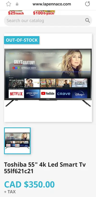 These are all new open box 55" Toshiba 4K Ultra HD Smart LED TV with HDR - Fire TV Edition Model 55L...