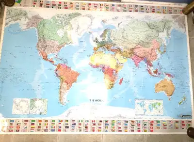 1971 World Map 56" x 44", View more