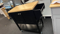 Rolling Kitchen Island Cart with Rubber Wood Top