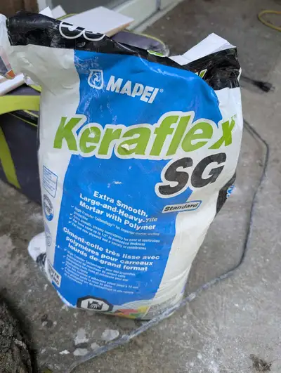 1.5 bags of Keraflex SG Reinforced so can be used with large or small tiles