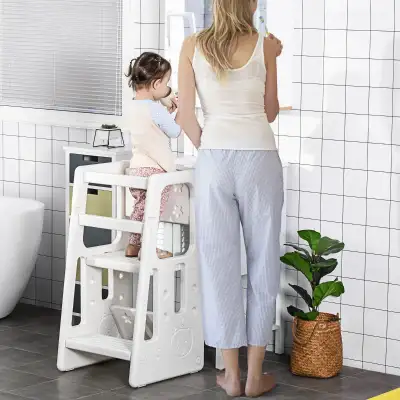 Toddler Kitchen Helper 2 Step Stool with Adjustable Height Platf, View more