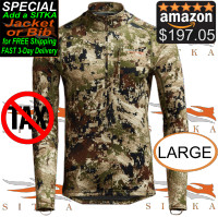 NEW * Sitka Core SUBALPINE Zip-T Shirt, Large