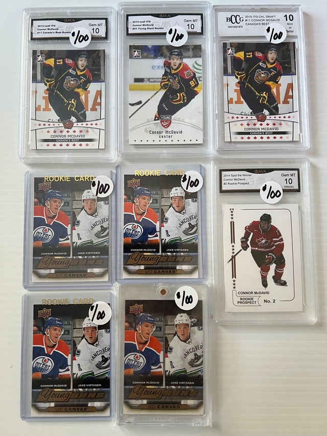 25 x Connor 2015 mostly rookies cards $100 to $200 each. in Arts & Collectibles in Edmonton