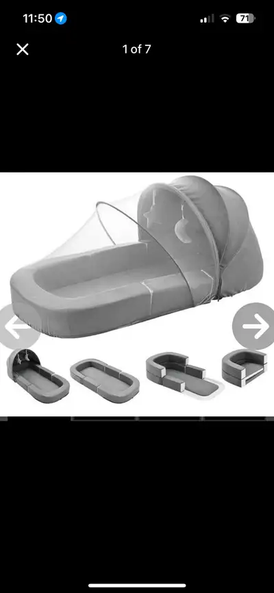 DAOLUAN 2-in-1 Foldable Baby Travel Bassinet & Convertible Sofa, View more