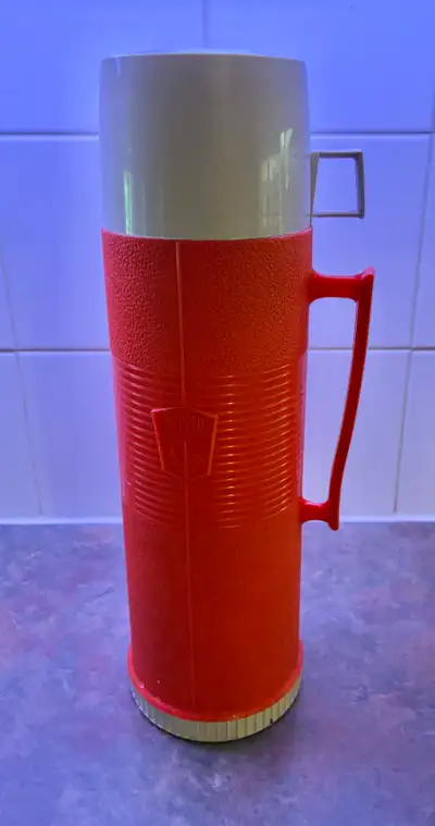Vintage Orange Thermos #24F Vacuum Flask, View more