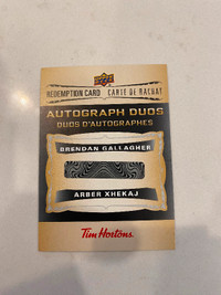 Tim’s DUOS autograph redemption card Montreal Canadians