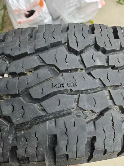 Set of 4 +1 spare Nokian all terrain tires. There is still plenty of life on them.