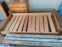 Wood log single bed
