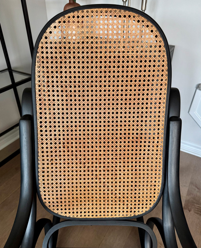Black Bentwood & Rattan Rocking Chair in Chairs & Recliners in Ottawa - Image 4