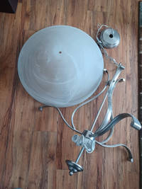 Hanging Ceiling Light - Brushed Nickel with frosted glass bowl