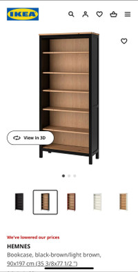 IKEA Hemnes bookshelf (black/light brown)