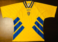 1994-1996 Vintage Sweden World Cup Home Soccer Jersey - Large