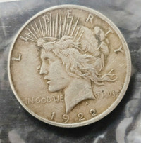 Rare 1922D Variety US Silver $1 One Dollar Coin