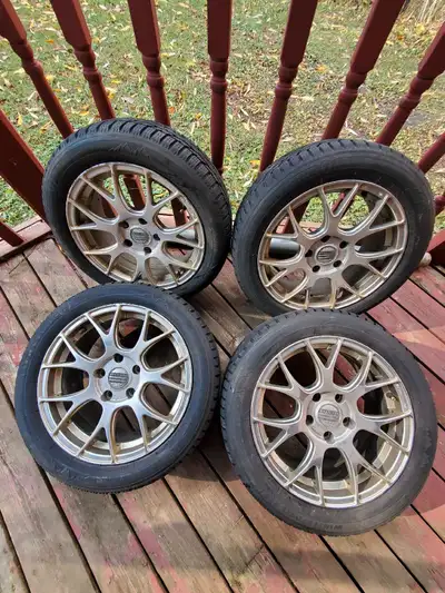 205/50/16 Firestone winter tires on aloy rims 5x114.3 Tire tread 95% depth. All the tires and rims a...