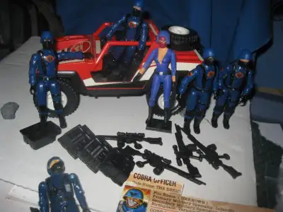 Je talk also in FRENCH : GI Joe VTG Cobra Trooper 7 figures Nice 5 Trooper Cobra,1 female CobrA,1 To...