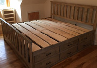HANDCRAFTED QUEEN STORAGE BED WITH 12 DRAWERS   !