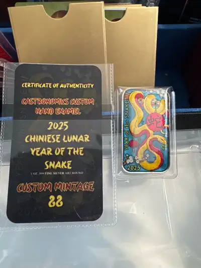 2025 Chinese Lunar Year of the Snake 1oz Silver Art bullion, View more
