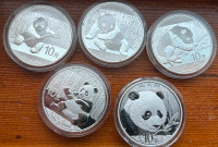 5 - silver panda coins