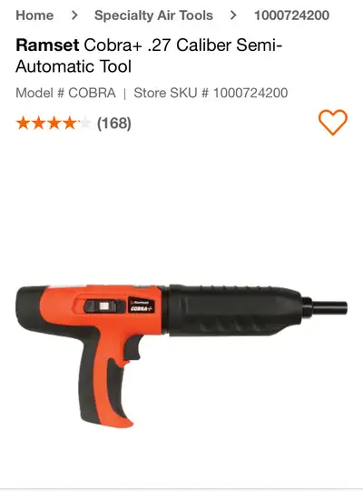 NEW ($440value) Ramset Cobra Plus Concrete Nailer , View more