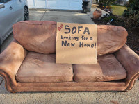 Suede Sofa Being Paid Forward - It's FREE