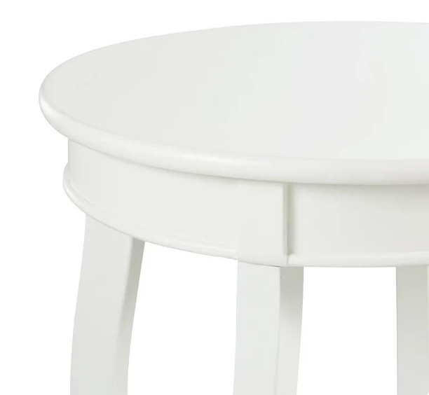 Powell Round Indoor Accent Side Table with Shelf, 24" Tall,White in Other Tables in City of Toronto - Image 3